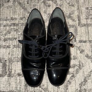 Tory Burch Black Patent Leather Oxford Shoes